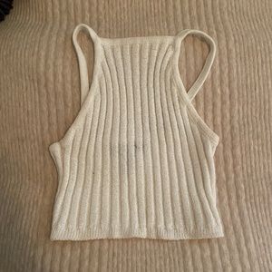 White knit tank top, size S